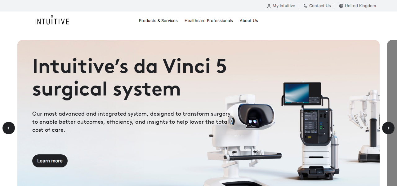 da Vinci 5 - Specialized robot by Intuitive Surgical