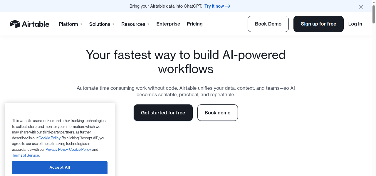 Snapshot of Airtable AI