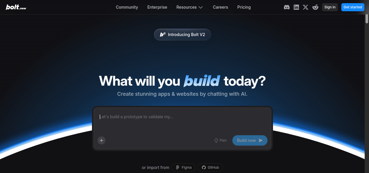 Snapshot of Bolt.new