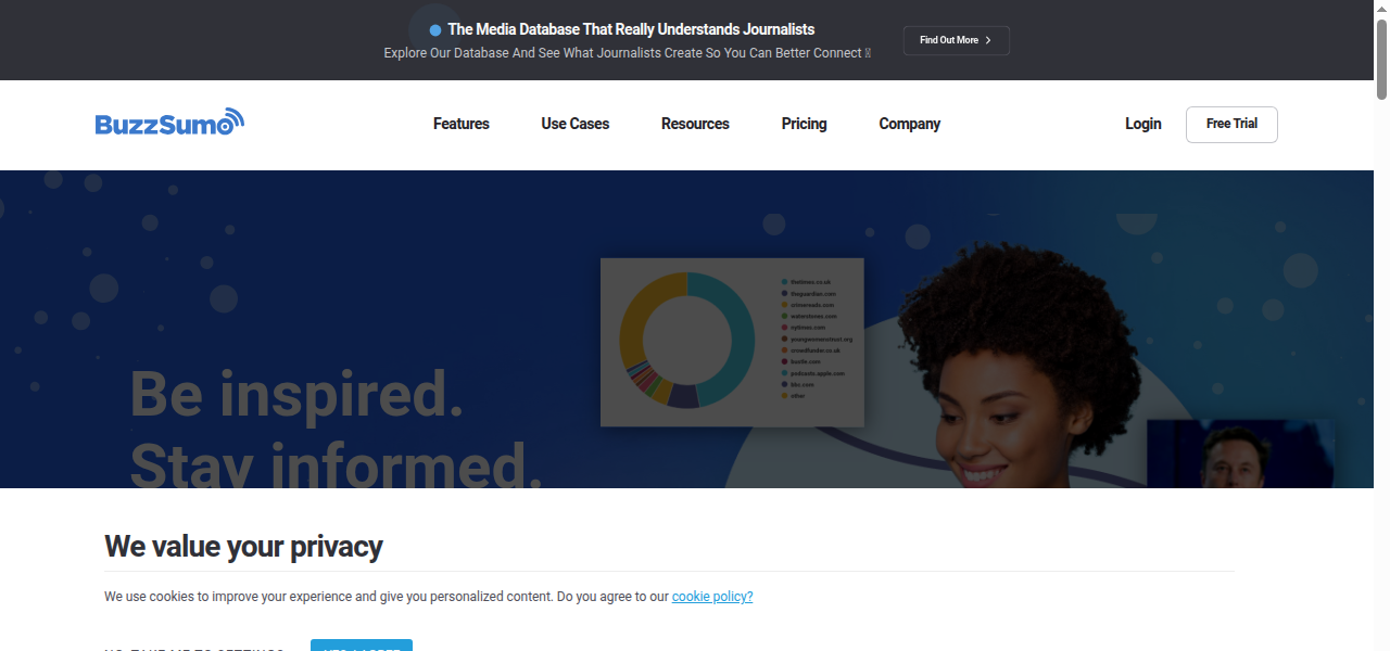 Snapshot of BuzzSumo