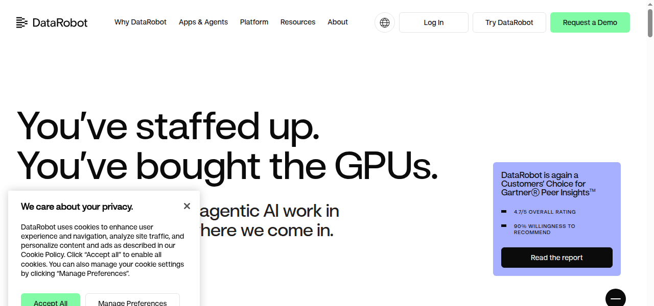 Snapshot of DataRobot