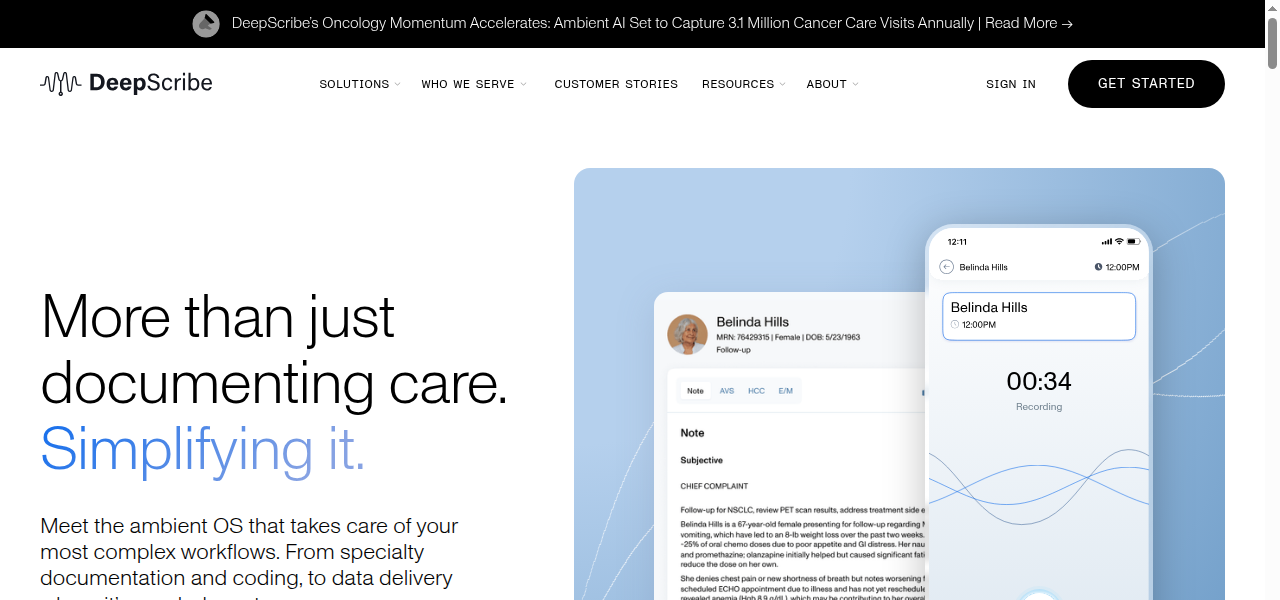 Snapshot of DeepScribe