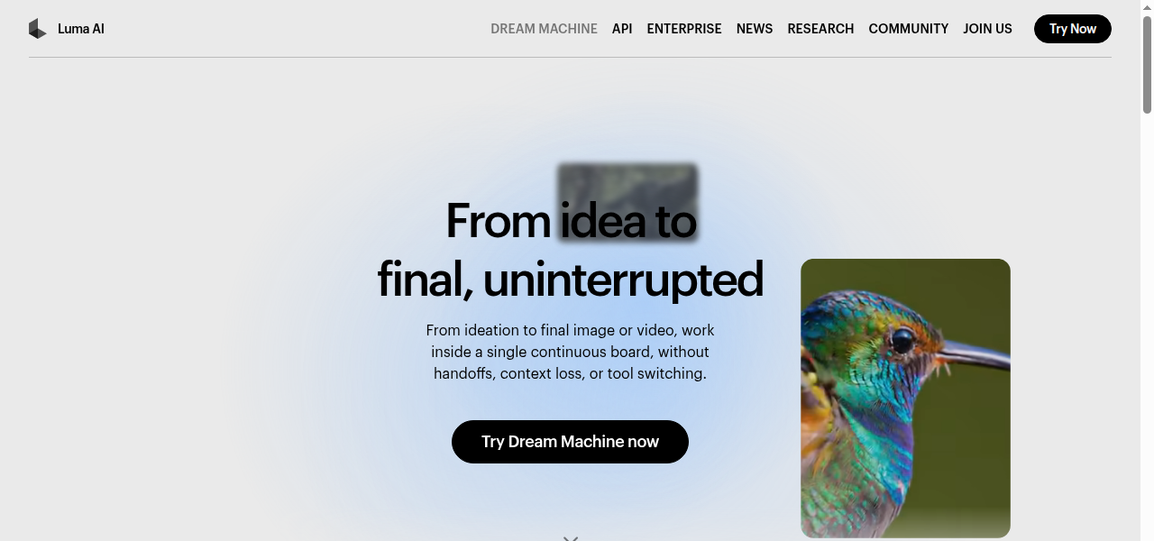 Snapshot of Dream Machine