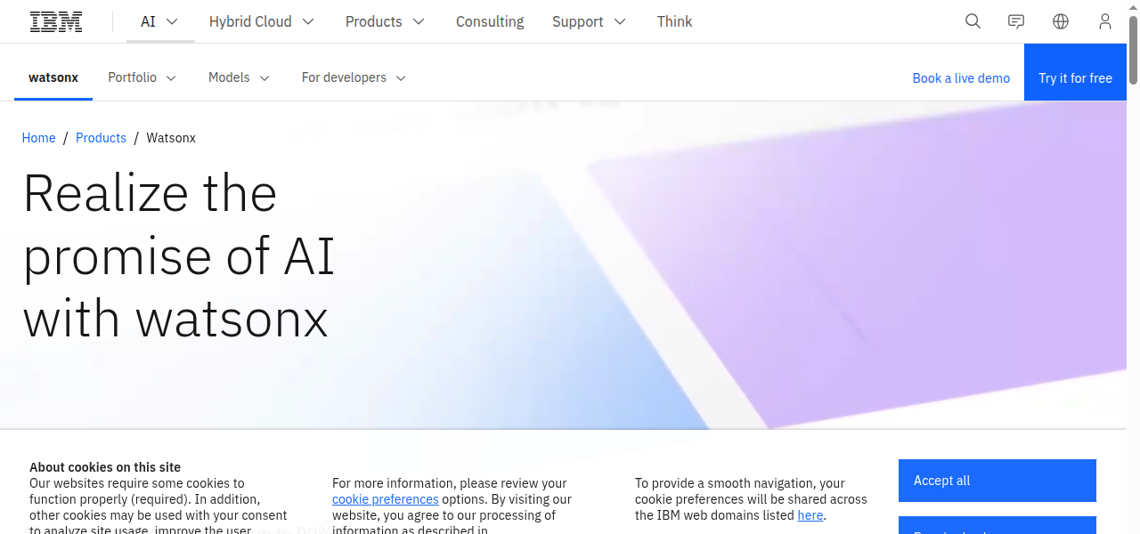 Snapshot of IBM Watsonx