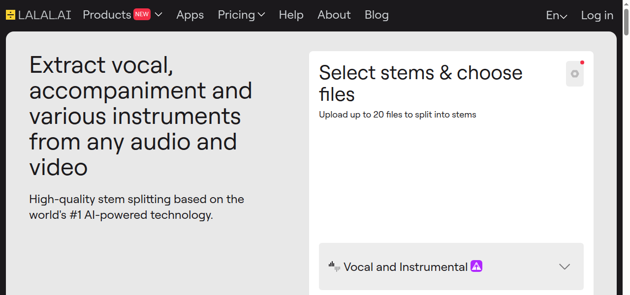 Snapshot of LALAL.AI