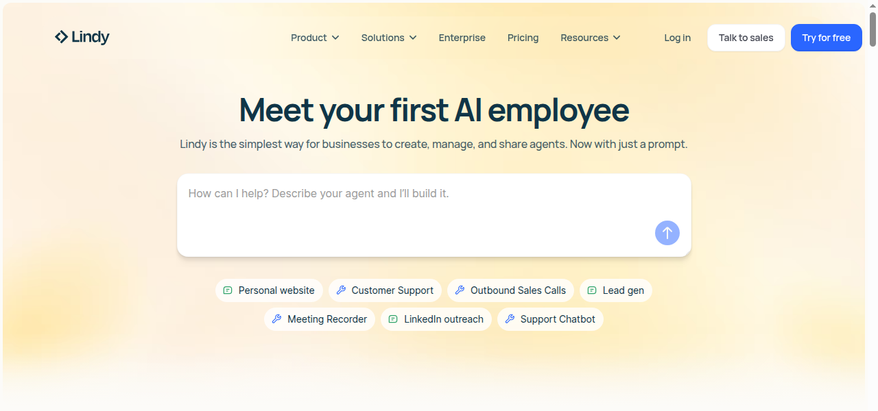 Snapshot of Lindy AI