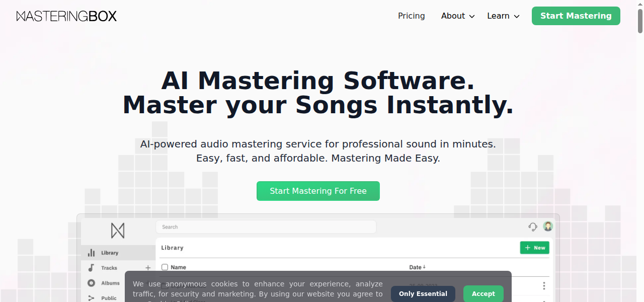 Snapshot of MasteringBOX