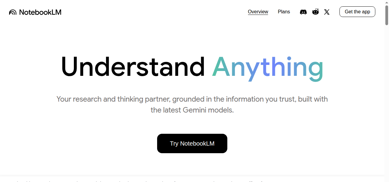 Snapshot of Google NotebookLM