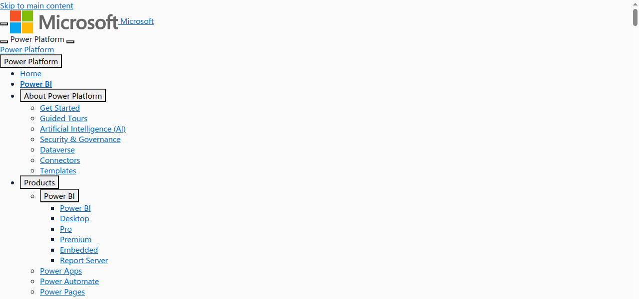 Snapshot of Power BI Copilot