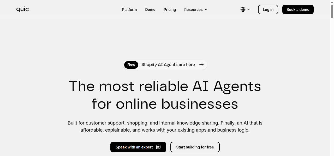 Snapshot of Quickchat AI