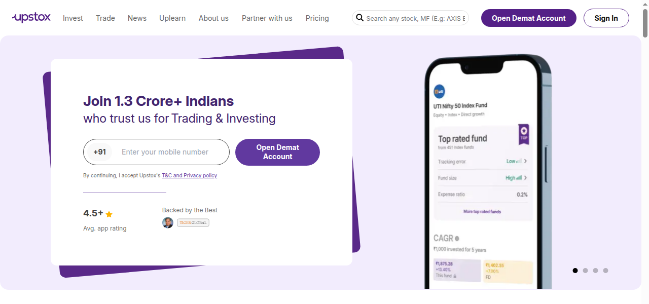 Snapshot of Upstox AI