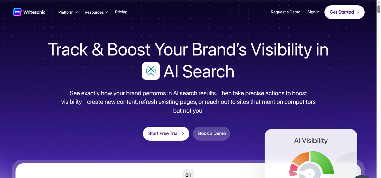 Snapshot of Writesonic