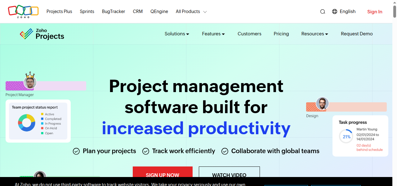 Snapshot of Zoho Projects
